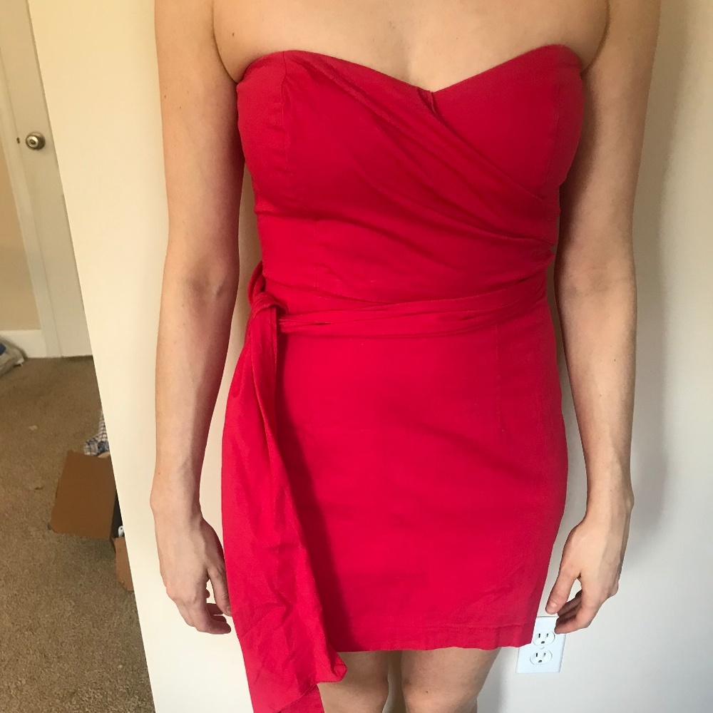 Rubber Ducky Red Strapless Dress